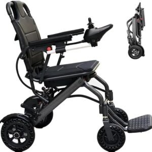 Compact Folding Electric Wheelchair, 28.6 lb, 360W Brushless Motor, 12-Mile Range