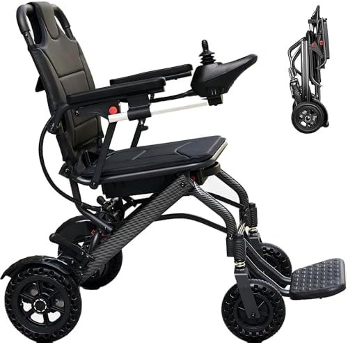 Compact Folding Electric Wheelchair, 28.6 lb, 360W Brushless Motor, 12-Mile Range