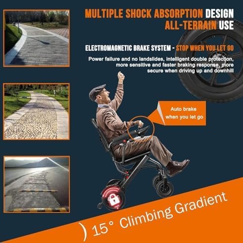 Compact Folding Electric Wheelchair, 28.6 lb, 360W Brushless Motor, 12-Mile Range - Image 4