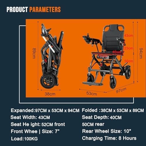 Compact Folding Electric Wheelchair, 28.6 lb, 360W Brushless Motor, 12-Mile Range - Image 5