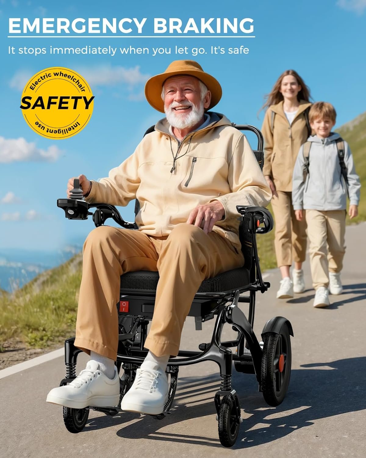 Carbon Fiber Folding Electric Wheelchair, 35 lb, Dual 300W Motors, 18-Mile Range - Image 3