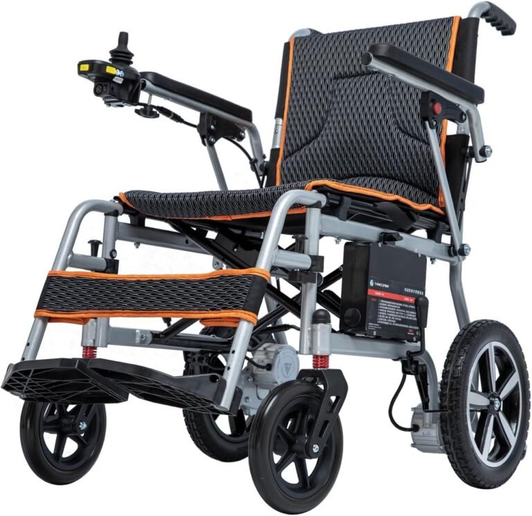 Ultra-Lightweight Folding Electric Wheelchair, 33 lb Aluminum Frame, 10-Mile Range
