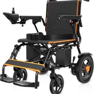 Heavy-Duty Folding Electric Wheelchair, Dual 500W Motors, 15-Mile Range, 350 lb Capacity