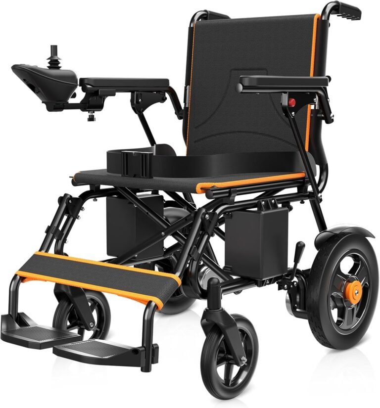 Heavy-Duty Folding Electric Wheelchair, Dual 500W Motors, 15-Mile Range, 350 lb Capacity