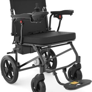 Folding Electric Wheelchair, 500W Motor, 12-Mile Range, 264 lb Capacity