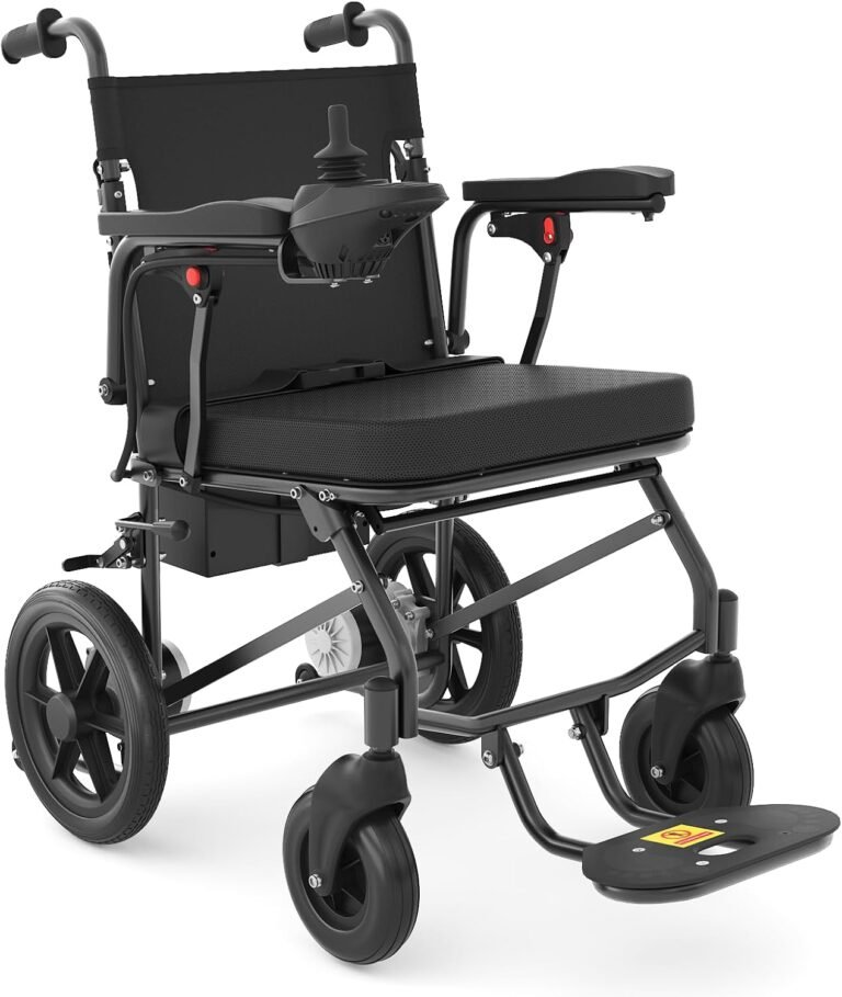 Folding Electric Wheelchair, 500W Motor, 12-Mile Range, 264 lb Capacity