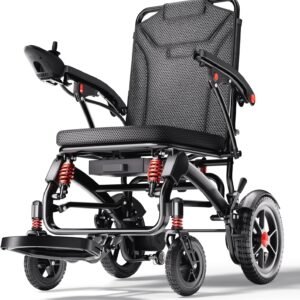Serianie Folding Electric Wheelchair, 39 lb, 15Ah Battery, 25-Mile Range, 350 lb Capacity