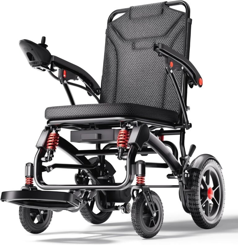 Serianie Folding Electric Wheelchair, 39 lb, 15Ah Battery, 25-Mile Range, 350 lb Capacity